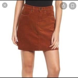 Blank NYC corduroy raw hem a line mini skirt size 28
